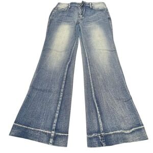 Medium Wash High Contrast Boot Cut Flare Jeans